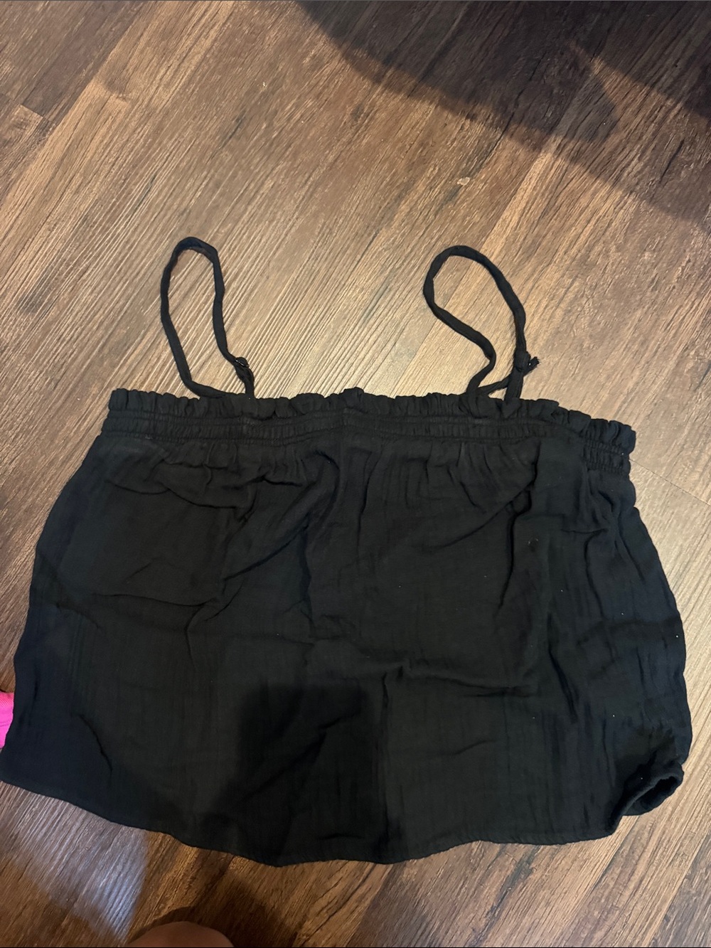 Old navy Black Cropped Smocked Tank Top with Spaghetti Straps